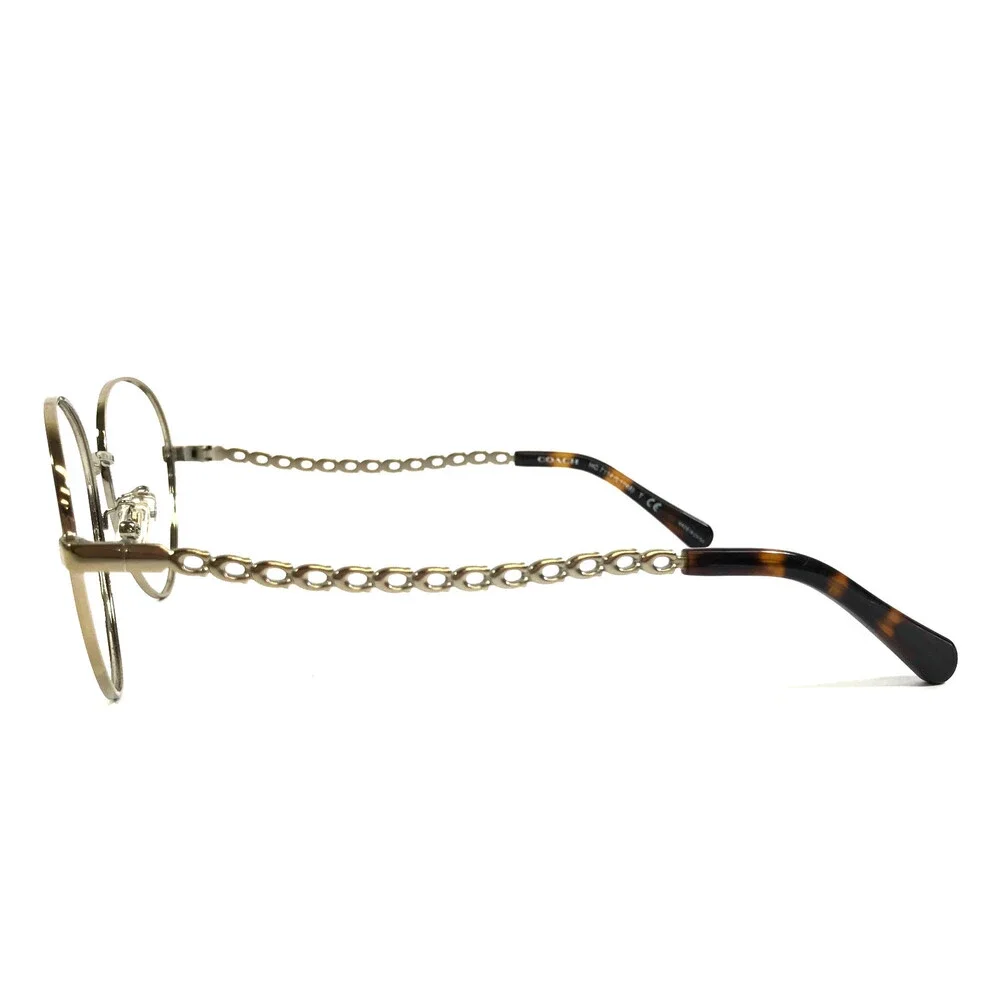 Coach Eyeglasses Frames HC7114 L1148 900574 Light Gold Round Wire Rim 56-18-140